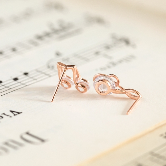 Rose Gold Musical Studs (S925) - Only 1 left! - Picture 5 of 6